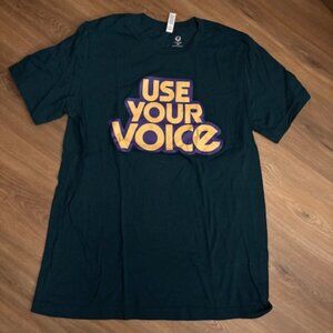Use Your Voice Green Short Sleeve Tee Shirt Political NWOT Unisex Large
